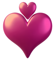 3D Illustration two hearts png