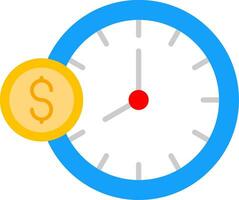 el tiempo es dinero icono plano vector