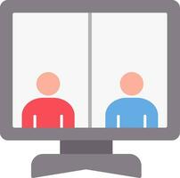 Online Meeting Flat Icon vector