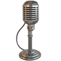 ai généré rétro microphone, 3d conception. adapté pour musique, divertissement et conception éléments png