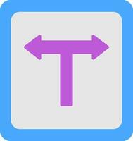 T Junction Flat Icon vector