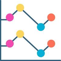 Line Chart Flat Icon vector