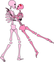 engraçado esqueleto com decoração para dia dos namorados dia. fofa personagem esqueleto ossos png