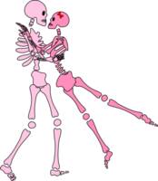 Funny Skeleton with decor for Valentine's day. Cute character Skeleton Bones png