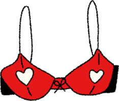 Red bra. Concept Valentine's day. png