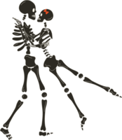 Funny Skeleton with decor for Valentine's day. Cute character Skeleton Bones png