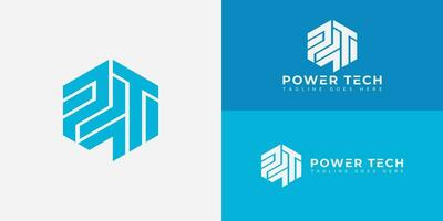 Abstract initial letter PT or TP logo in blue color isolated in white background applied for payments company logo also suitable for the brands or companies have initial name TP or PT. vector