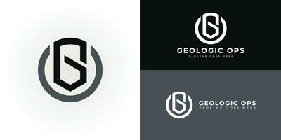 Abstract initial letter GO or OG logo in black grey color isolated in white background applied for geotechnical consulting logo also suitable for the brands or companies have initial name OG or GO. vector