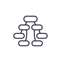 Flow chart line icon, vector