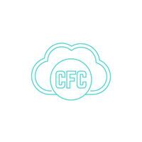 CFC gas line icon with a cloud vector