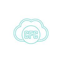 CFC gas línea icono con un nube vector