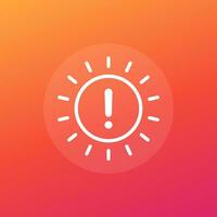 Sun warning icon, vector design