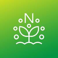 nitrogen fertilizer line icon, vector