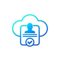 account backup icon, save in cloud vector