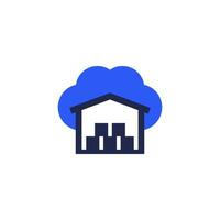 Cloud platform for warehouse icon vector