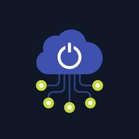 Edge computing technologies icon with a cloud, flat vector