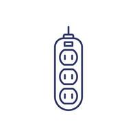 power strip line icon, type A socket vector