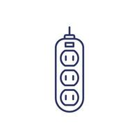 power strip line icon, type A socket vector