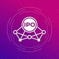 IPO icon, Initial public offering vector