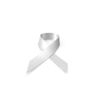une réaliste 3d ruban png dans blanc à élever conscience à propos cancer et promouvoir ses la prévention, détection et traitement, un iconique ruban de monde cancer journée et une symbole de Sein cancer conscience