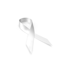 un' realistico 3d nastro png nel bianca per aumentare consapevolezza di cancro e promuovere suo prevenzione, rivelazione e trattamento, un iconico nastro di mondo cancro giorno e un' simbolo di Seno cancro consapevolezza