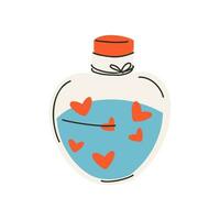 Bottle with a love potion. Symbol of love, romance. Design for Valentine's Day. vector