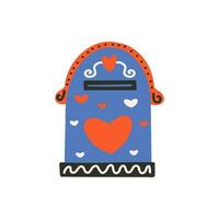 Mailbox with heart. Symbol of love, romance. Design for Valentine's Day. vector
