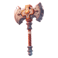 AI generated 2D Axe Weapon Game Asset Design png