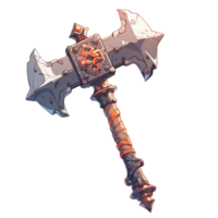 AI generated 2D Axe Weapon Game Asset Design png