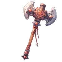 AI generated 2D Axe Weapon Game Asset Design png