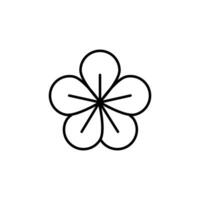 Flower Vector Sign for Shops and Stores. Suitable for books, stores, shops. Editable stroke in minimalistic outline style. Symbol for design