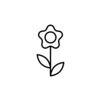 Flower Vector Line Sign for Advertisement. Suitable for books, stores, shops. Editable stroke in minimalistic outline style. Symbol for design