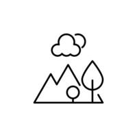 Mountain Simple Minimalistic Outline Icon. Suitable for books, stores, shops. Editable stroke in minimalistic outline style. Symbol for design vector