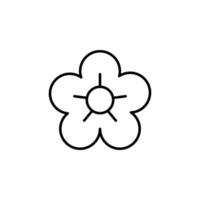 Flower Vector Symbol for Advertisement. Suitable for books, stores, shops. Editable stroke in minimalistic outline style. Symbol for design