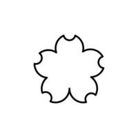 Flower Vector Line Sign for Adverts. Suitable for books, stores, shops. Editable stroke in minimalistic outline style. Symbol for design