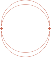 esthétique cercle Cadre forme. contour minimal graphique élément avec étoiles. abstrait boho cambre avec scintille. branché géométrique modèle pour affiche et histoire. png