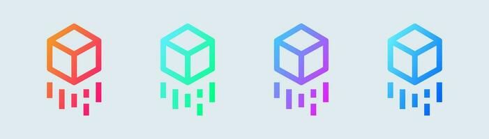 Simulation line icon in gradient colors. Virtual reality signs vector illustration.