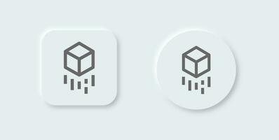 Simulation line icon in neomorphic design style. Virtual reality signs vector illustration.