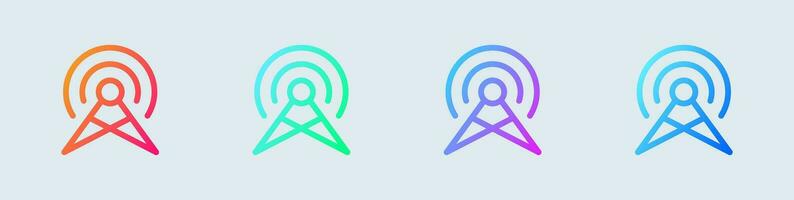 Broadcast line icon in gradient colors. Online signs vector illustration.