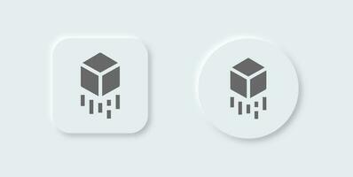 Simulation solid icon in neomorphic design style. Virtual reality signs vector illustration.