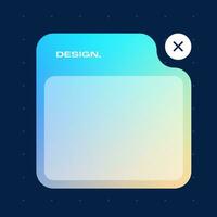 Futuristic square gradient background. Pop up window vector illustration.