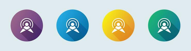 Broadcast solid icon in flat design style. Online signs vector illustration.