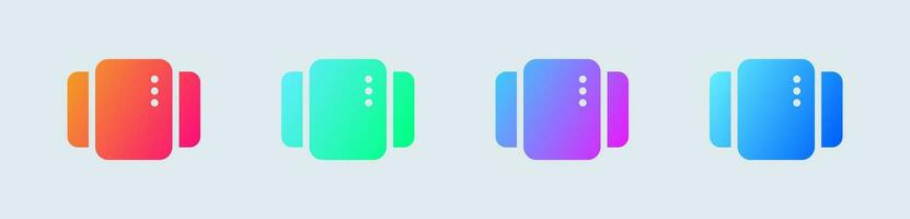 Multitasking solid icon in gradient colors. Task process signs vector illustration.