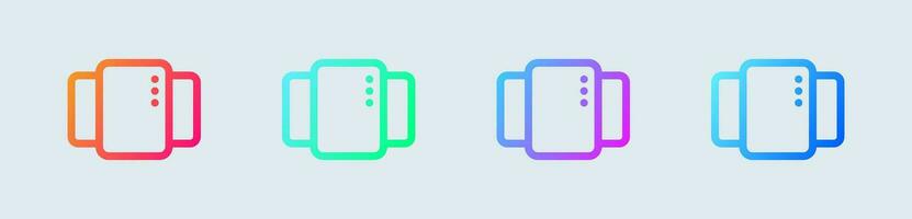 Multitasking line icon in gradient colors. Task process signs vector illustration.