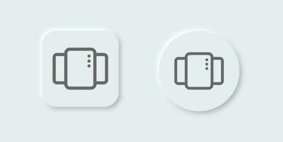 Multitasking line icon in neomorphic design style. Task process signs vector illustration.