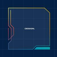 Futuristic square gradient background. Pop up window vector illustration.