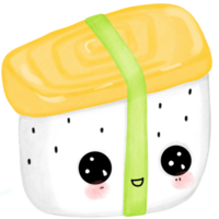 cartone animato giapponese cibo Sushi personaggi impostato Sushi cartone animato personaggi divertente personaggio Sushi illustrazione png