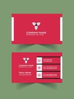 Red color business card design vector