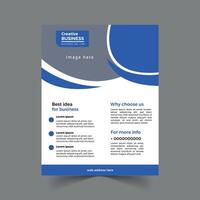 Blue color flyer template vector