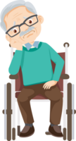 elderly man or grandfather in actions character png